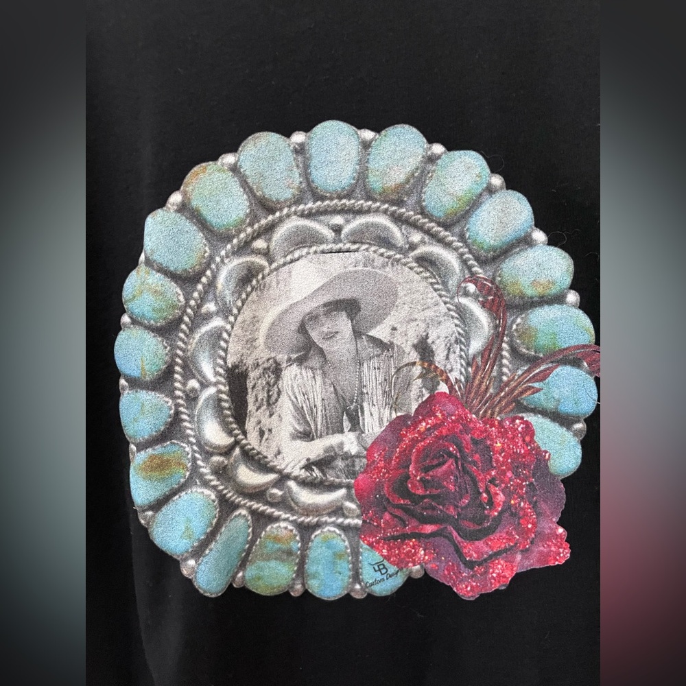 NEW! Black Graphic T-Shirt with Red and Blue Accents